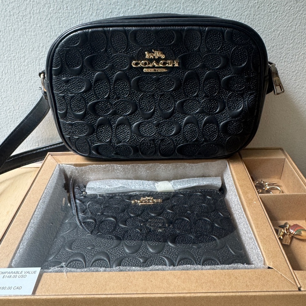 Coach Embossed Signature C Black Crossbody Bag CC943